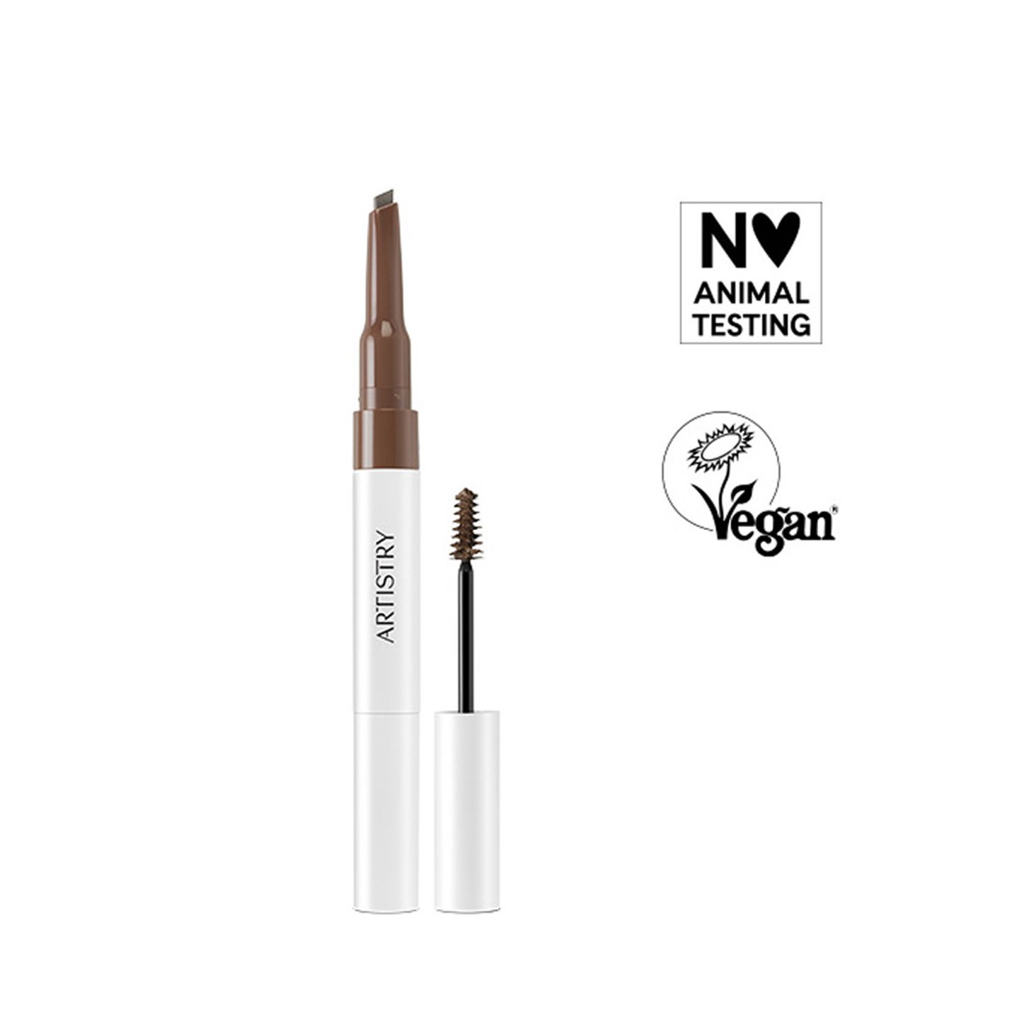 Sellos que respaldan en producto Lápiz & Gel de cejas a prueba de agua Natural Brown