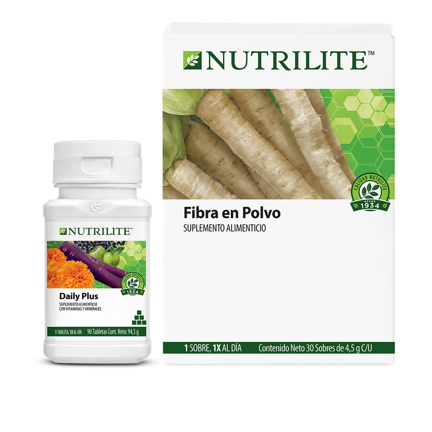 Nutrilite Fibra en Polvo 30 sobres + Nutrilite Daily Plus 90 tabs