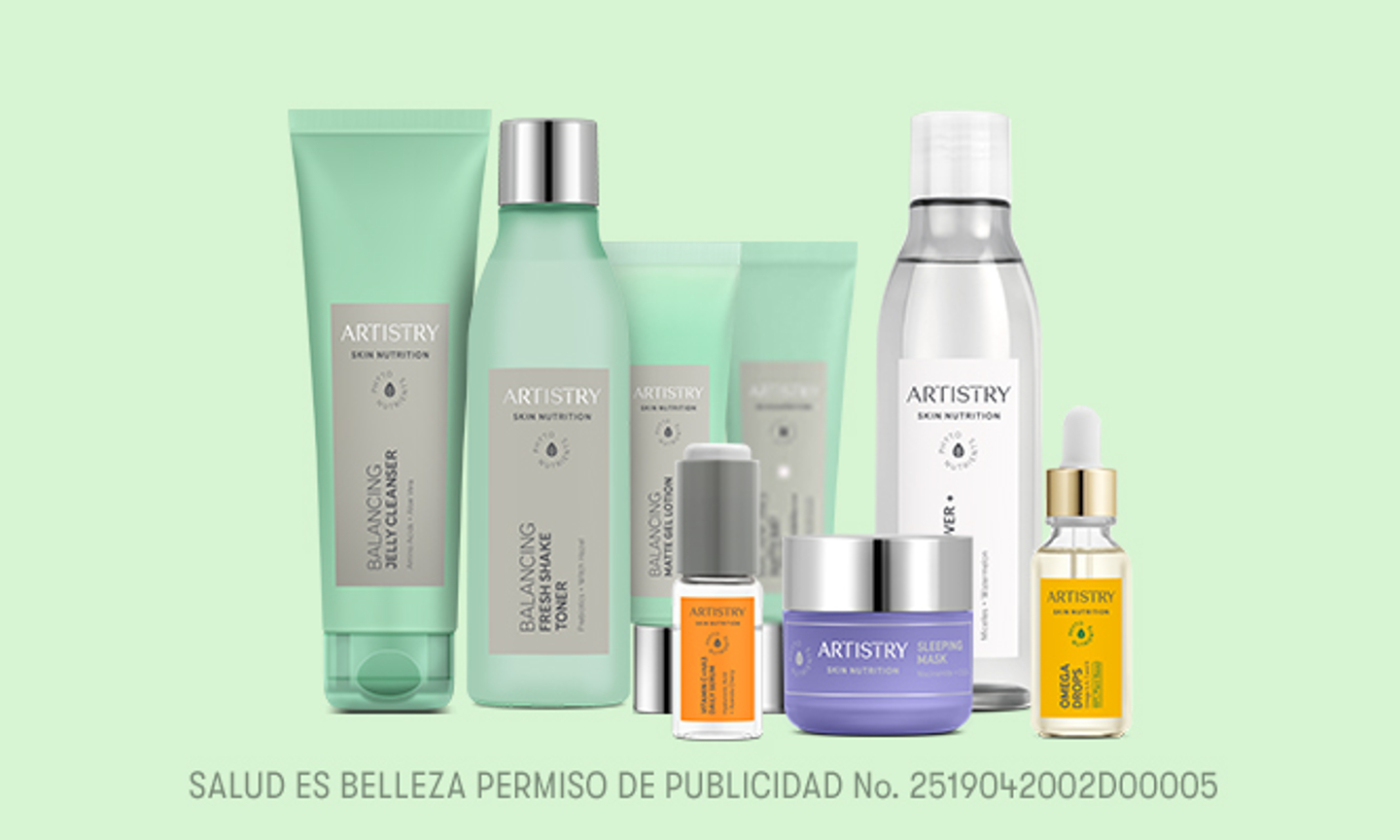 Grupo de productos para la piel grasa